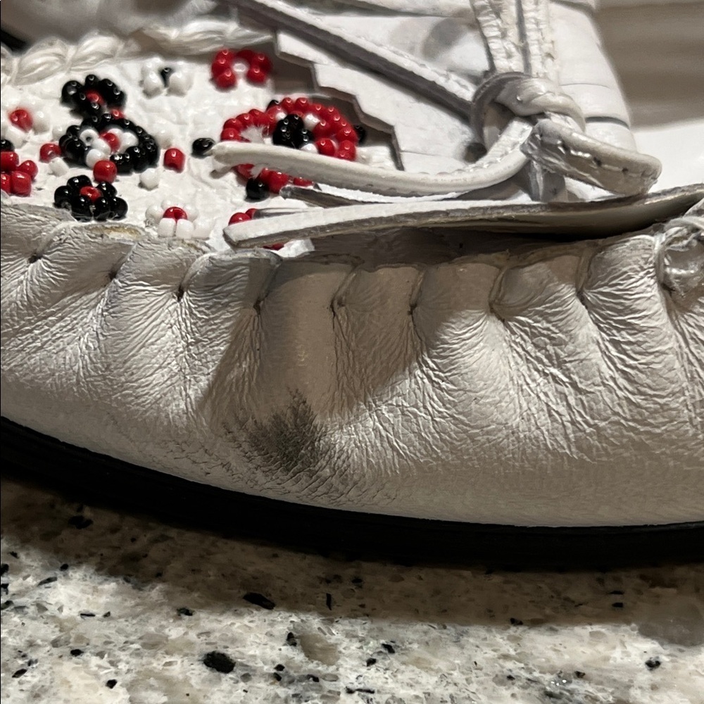 Adrian Dilafield White Leather White Moccasins Size 6 - Picture 7 of 10